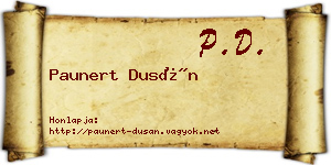 Paunert Dusán névjegykártya